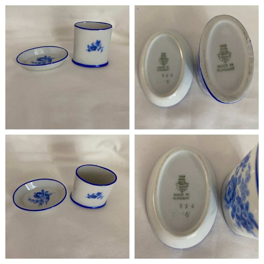 Art Deco Toothpicks - Container Zsolnay Hand Paint